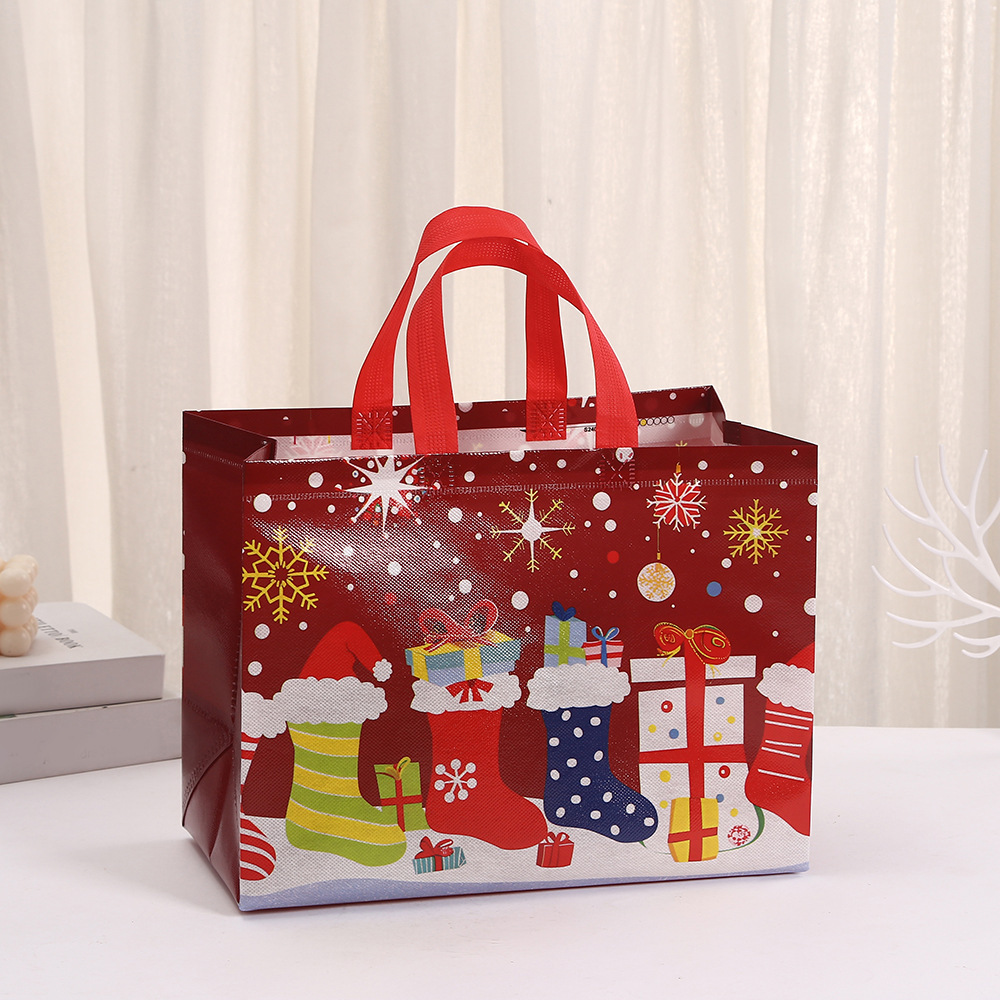 Christmas Gift Bags Multifunctional Non-Woven Christmas Bags for Gifts Wrapping Shopping
