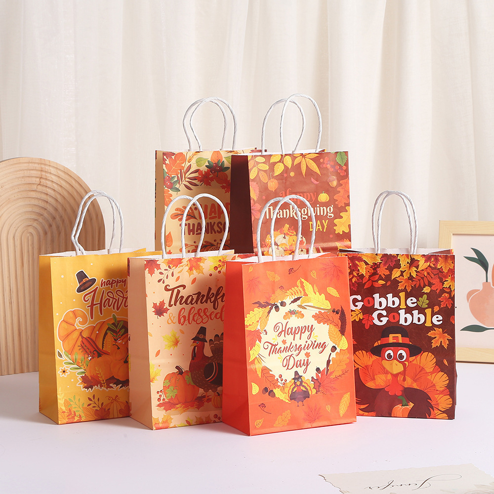 Thanksgiving Treat Bags Thank You Gift Bags Bulk Paper Party Favor Bags Fall Party