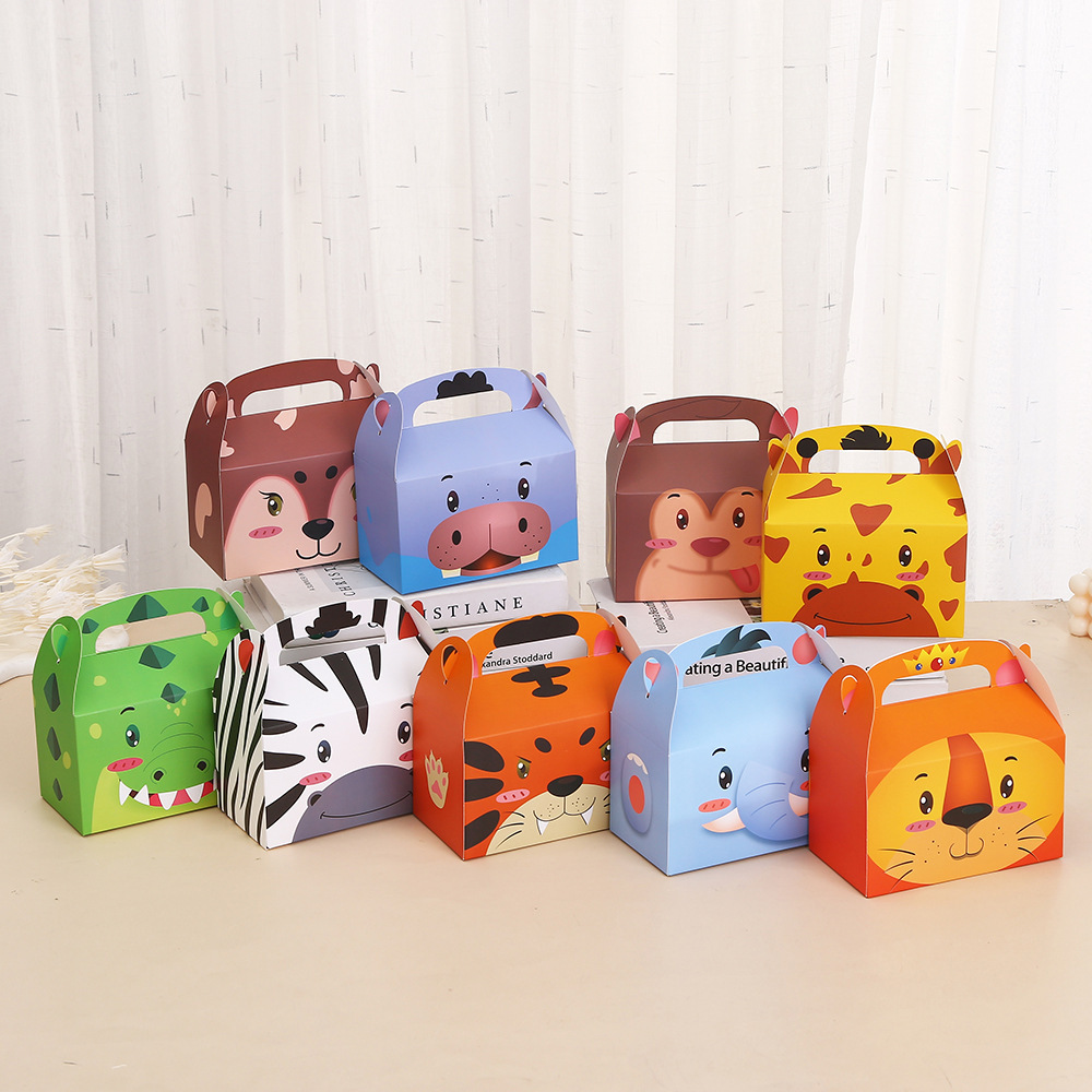 Animal Party Favor Boxes Birthday Goodie Boxes Animals Candy Valentine's Day Gift Bags Candy Treat Boxes