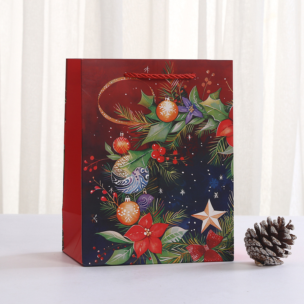 Christmas Treat Bags with Handles Xmas Gift Bags Party Favors Christmas Tote Bags