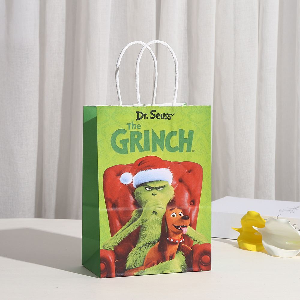 Christmas Paper Gift Bags Holiday Gift Bags with Handle Christmas Party Favor Bags