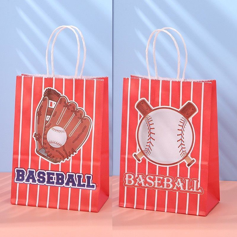 Baseball Print Paper Bags for Baseball Party Supplies Party Decorations