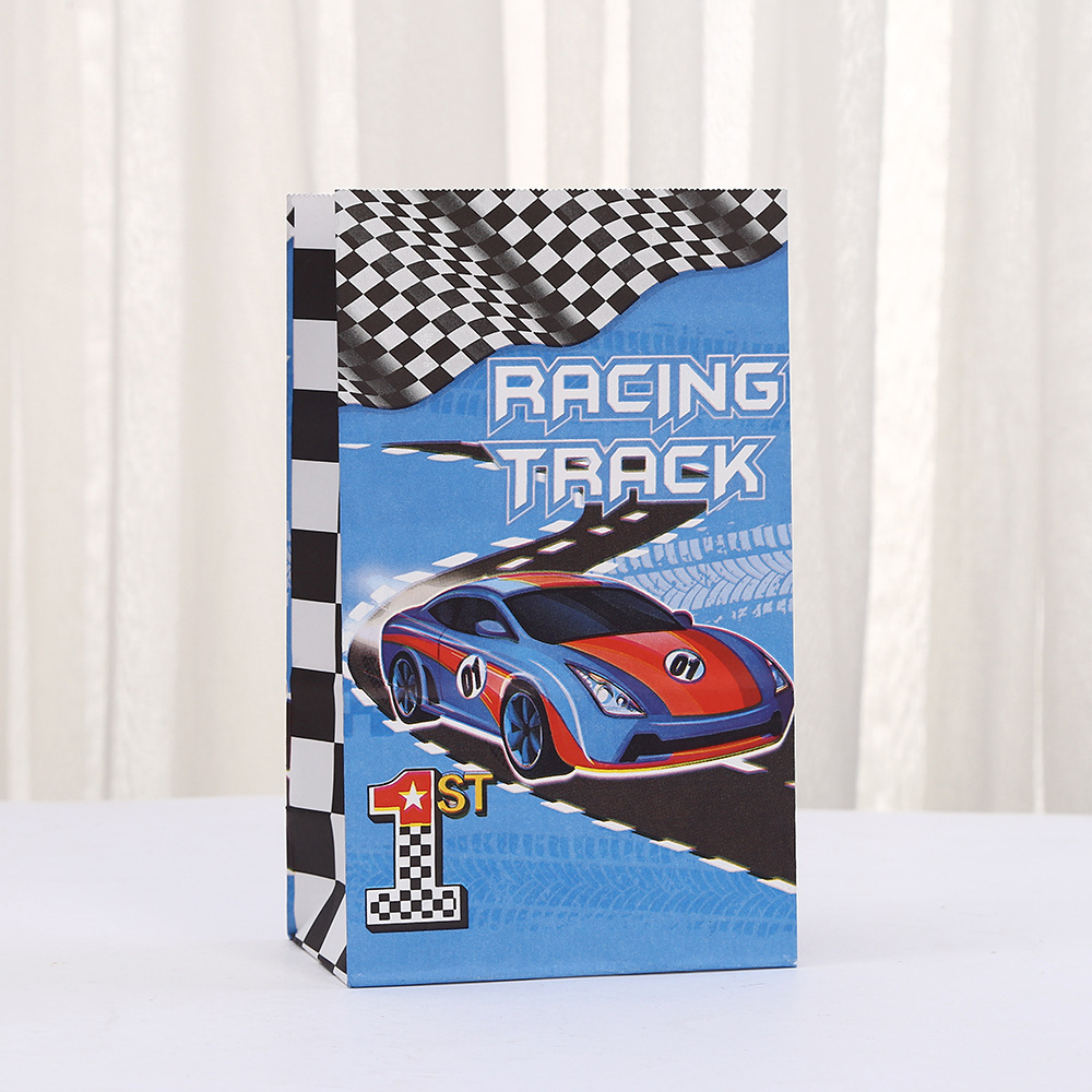 Race Car Party Favors Bags Paper Checkered Racing Treat Bag Racing Car Goodie Bags Race Car Gift Bags Checkered Flag Candy Bags