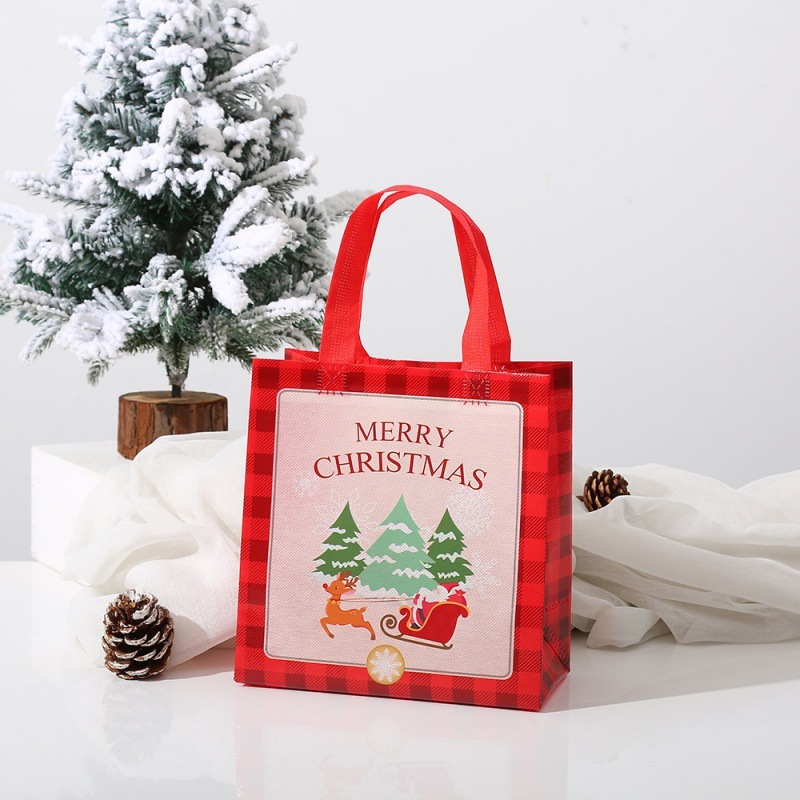23cm*22cm*11cm Christmas Gift Bags with Handles Reusable Christmas Bags Multifunctional Non Woven Christmas Gift