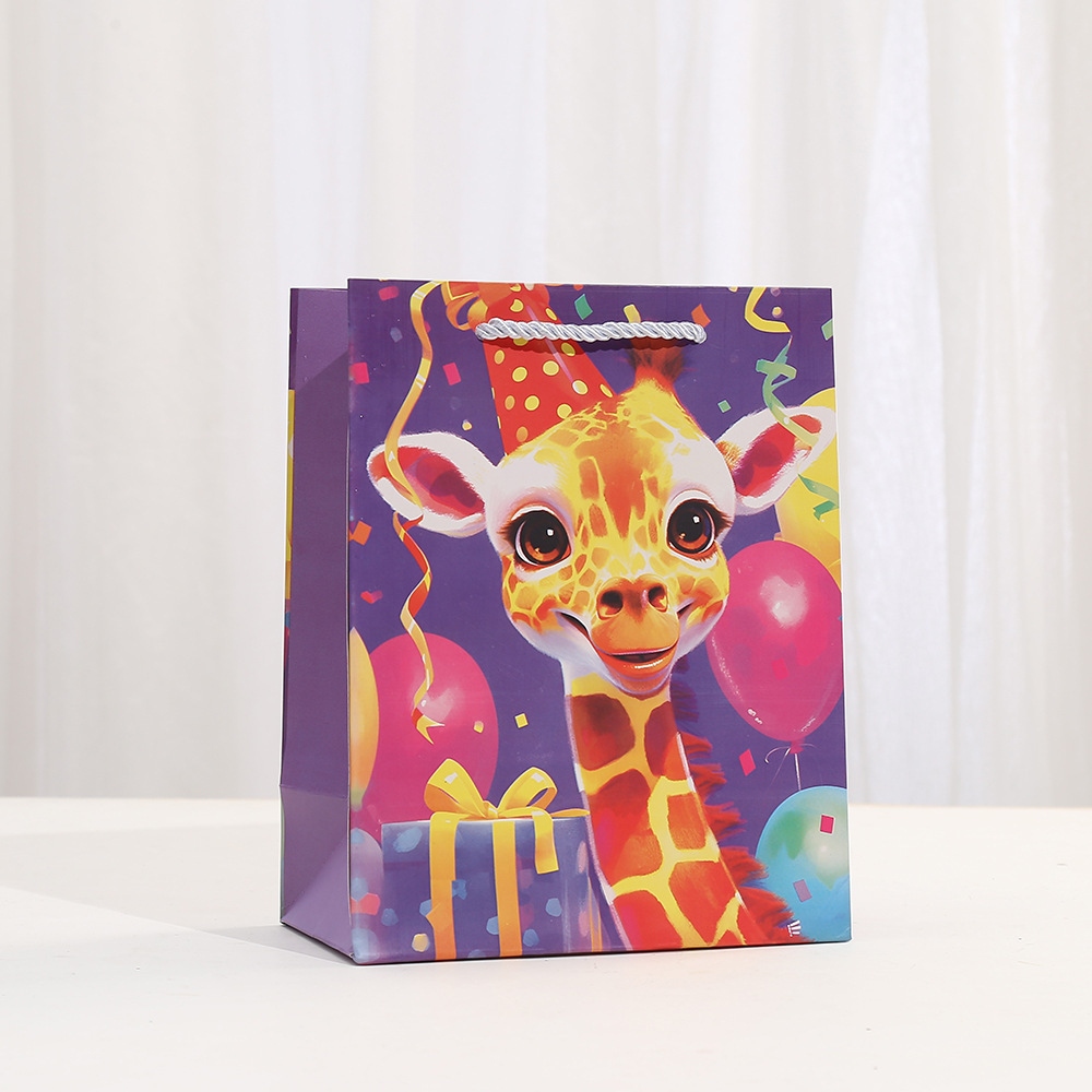 Goodie Bags Cute Jungle Animals Party Favor Bags with Handles Zoo Animals Print Gift Bags Woodland Candy Bags