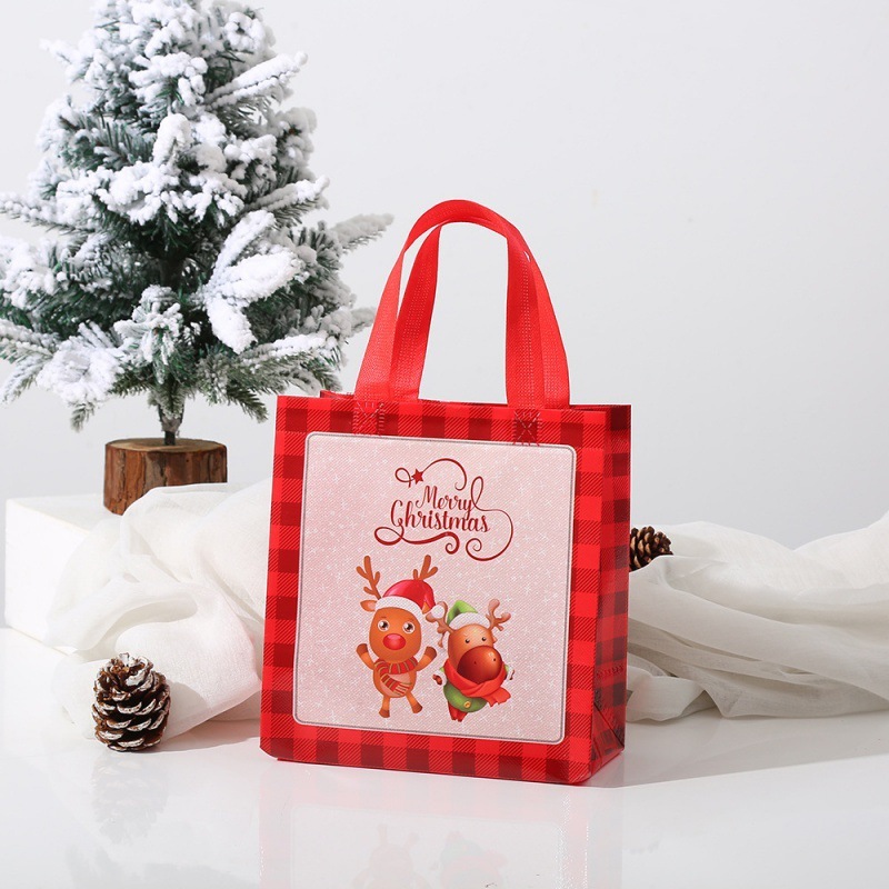 23cm*22cm*11cm Christmas Gift Bags with Handles Reusable Christmas Bags Multifunctional Non Woven Christmas Gift