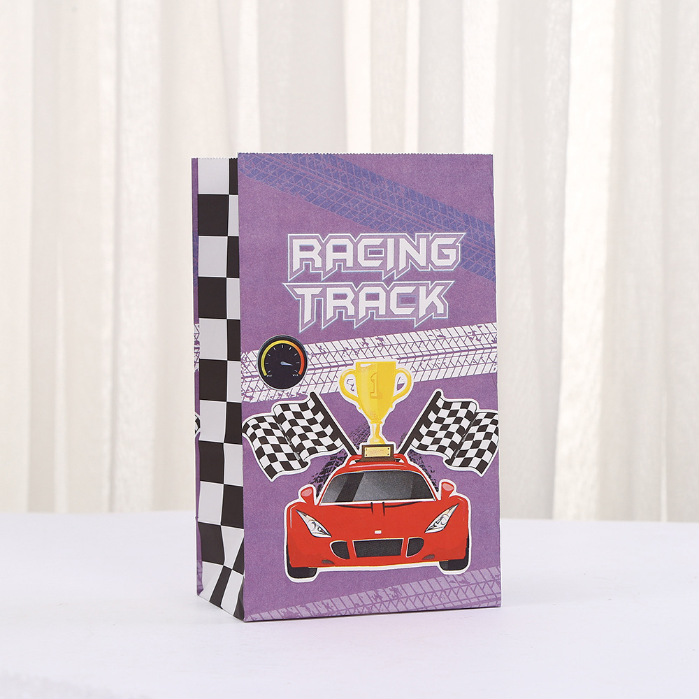 Race Car Party Favors Bags Paper Checkered Racing Treat Bag Racing Car Goodie Bags Race Car Gift Bags Checkered Flag Candy Bags