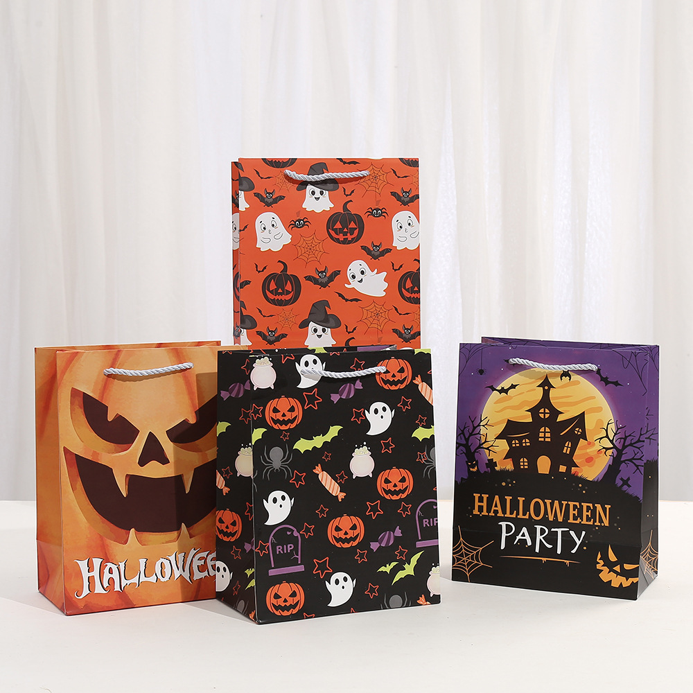 Halloween Treat Bags for Kids Trick or Treat Candy Bags with Handles for Halloween Party Favors