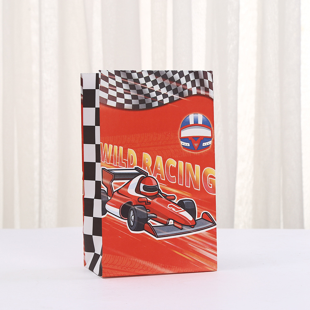 Race Car Party Favors Bags Paper Checkered Racing Treat Bag Racing Car Goodie Bags Race Car Gift Bags Checkered Flag Candy Bags