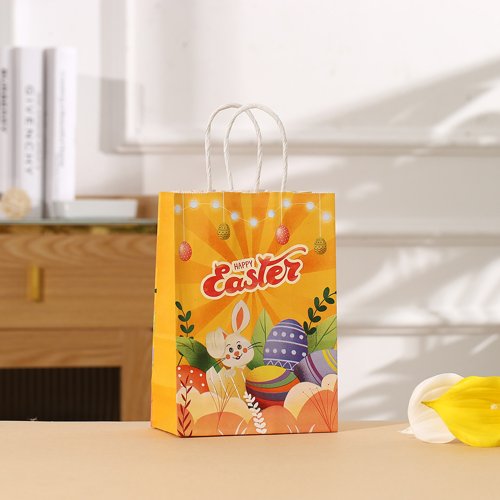Easter Present Bagsr Presents Kraft Bags with Handles for Kids Easter Art Painting Party