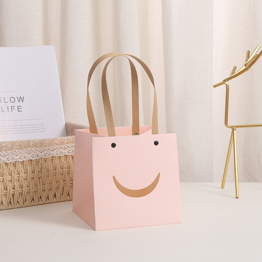 10cm*10cm*10cm Paper Gift Bags with Transparent Window Kraft Shopping Bags with Handles for Present