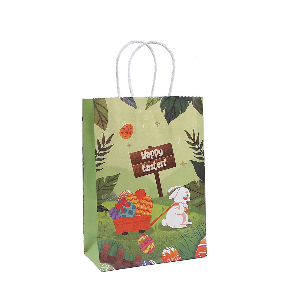 Easter Present Bagsr Presents Kraft Bags with Handles for Kids Easter Art Painting Party