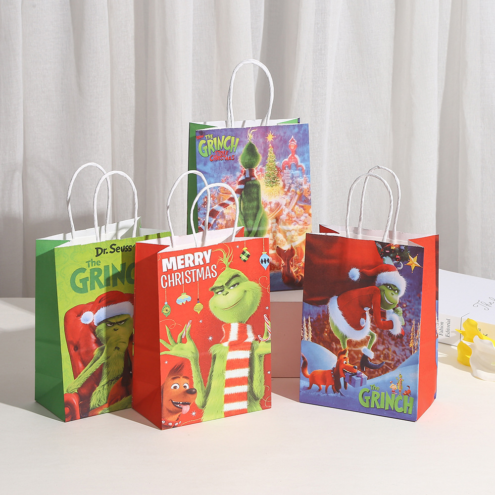 Christmas Paper Gift Bags Holiday Gift Bags with Handle Christmas Party Favor Bags