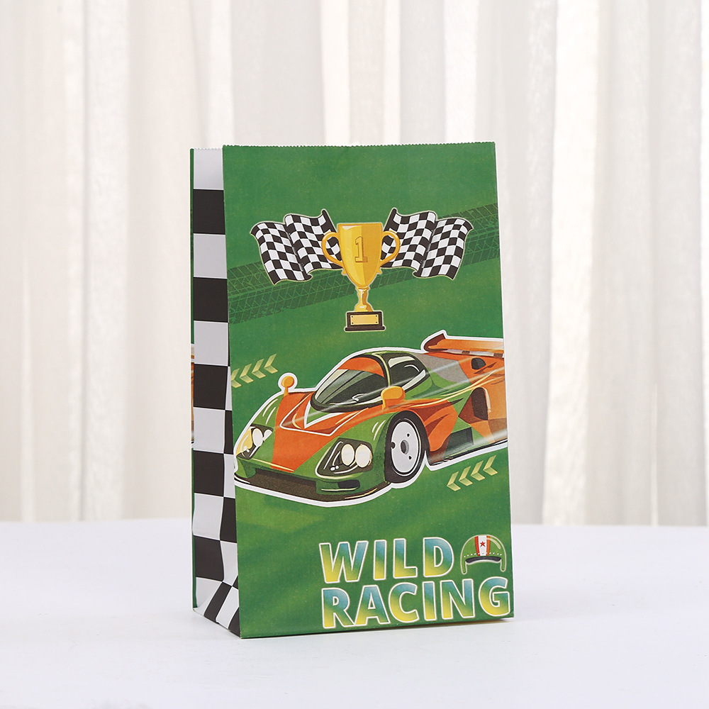 Race Car Party Favors Bags Paper Checkered Racing Treat Bag Racing Car Goodie Bags Race Car Gift Bags Checkered Flag Candy Bags