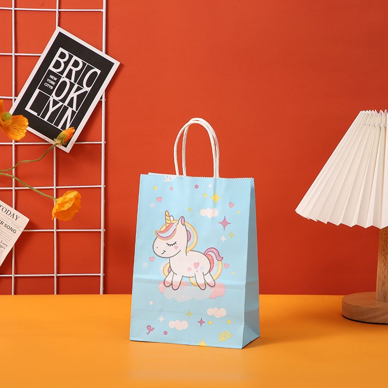 21cm*15cm*8cm Unicorn Gift Bags Rainbow Unicorn Party Supplies Goodie Bags for Girls Candy Bags