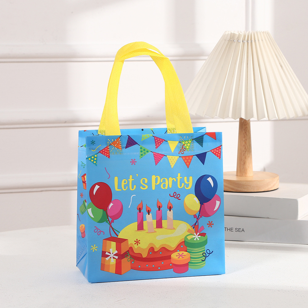 Birthday Gift Bags Reusable Gift Bags with Handles Birthday Treat Bags Multifunctional Non-Woven Birthday Bags