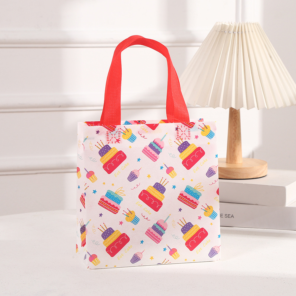 Birthday Gift Bags Reusable Gift Bags with Handles Birthday Treat Bags Multifunctional Non-Woven Birthday Bags