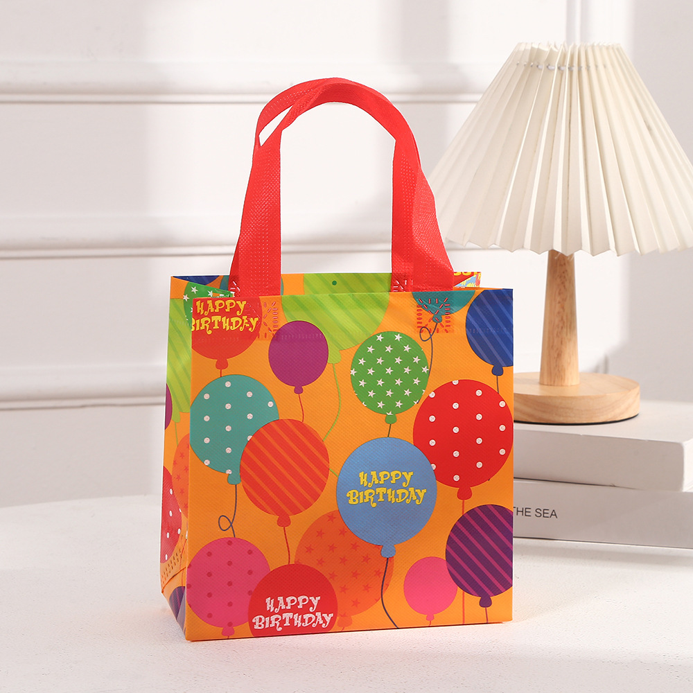 Birthday Gift Bags Reusable Gift Bags with Handles Birthday Treat Bags Multifunctional Non-Woven Birthday Bags
