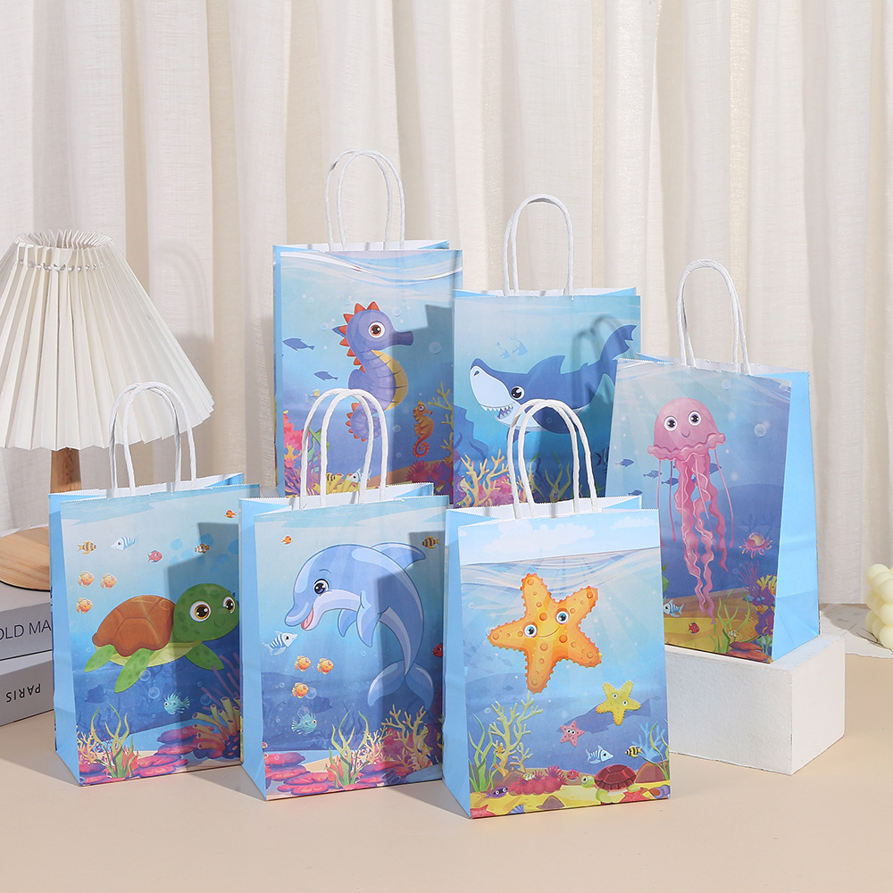 Sea Animals Party Supplies Bags Gift Bags Paper Sea Life Gift Bags Colorful Ocean Animals Theme