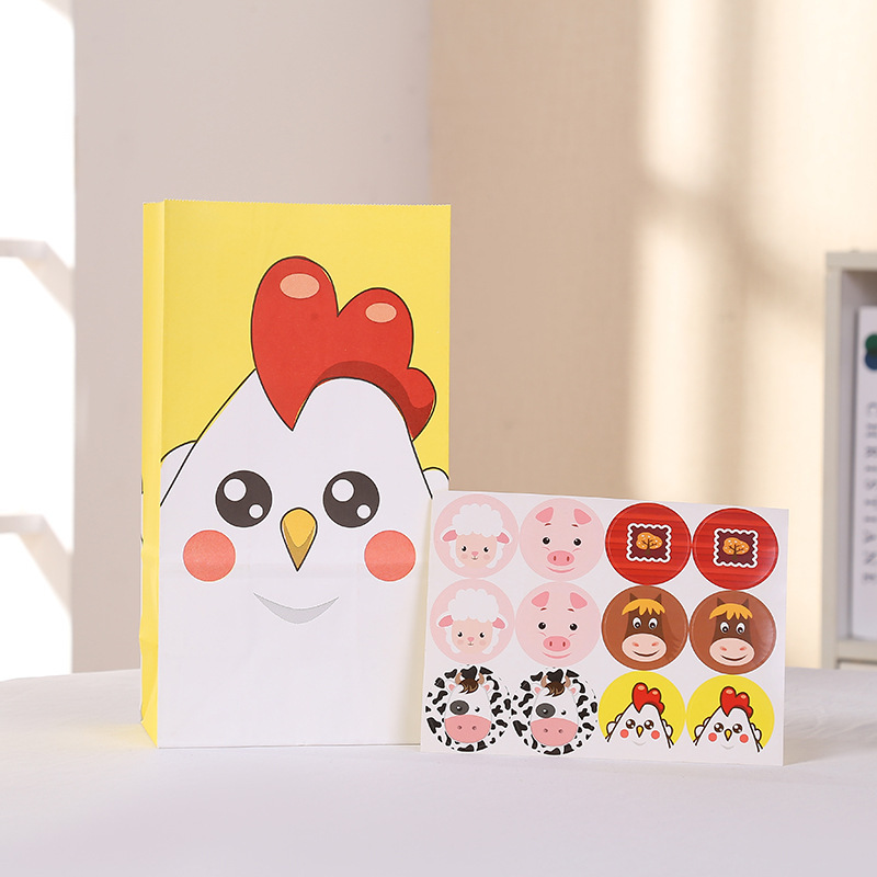 Farm Animal Party Favor Bags Goodie Bags with Stickers Treat Bags for Farm