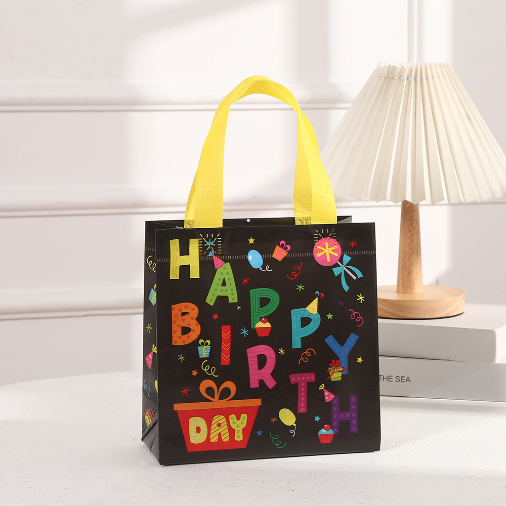 Birthday Gift Bags Reusable Gift Bags with Handles Birthday Treat Bags Multifunctional Non-Woven Birthday Bags