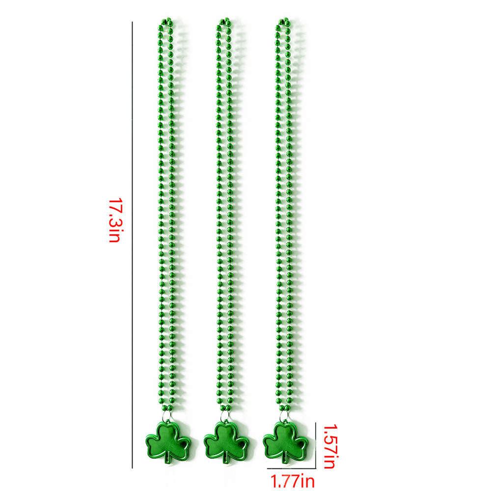 St Patricks Day Accessories Shamrock Green Beads St. Patrick's Day Necklace Irish Saint Patricks Day Necklace Bulk