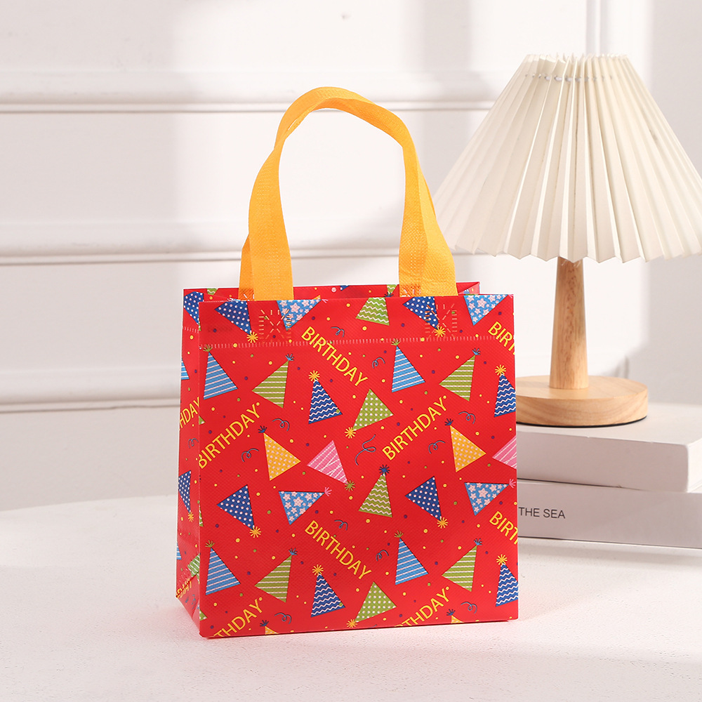 Birthday Gift Bags Reusable Gift Bags with Handles Birthday Treat Bags Multifunctional Non-Woven Birthday Bags