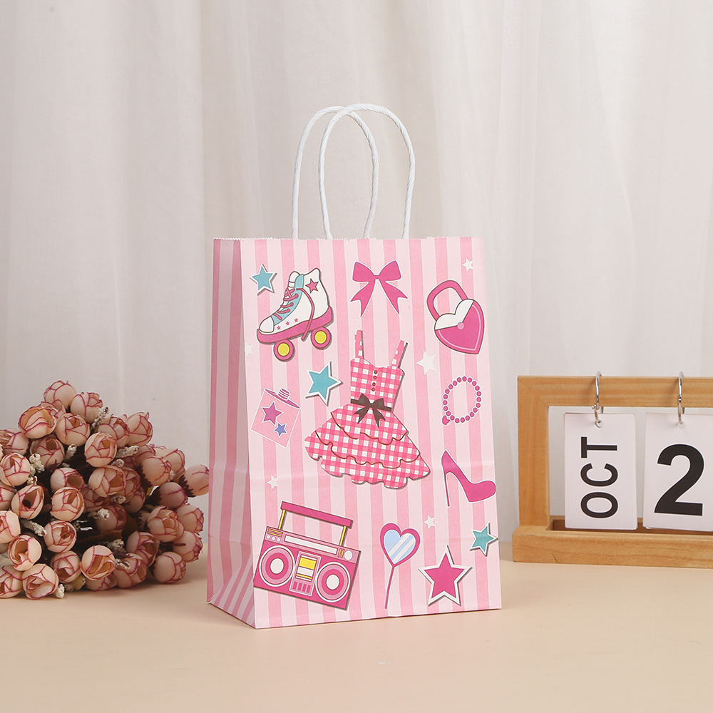 Pink Goodie Bags Princess Gift Bags Candy Goodie Treat Hot Pink Party Favors Bags with Handles