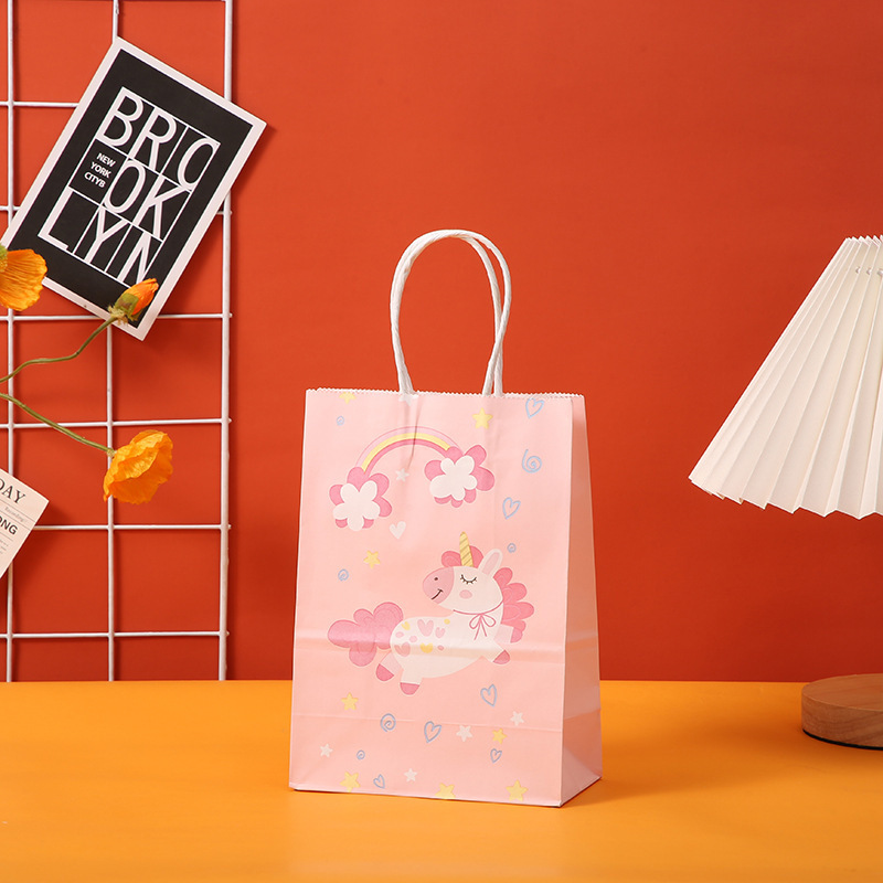 21cm*15cm*8cm Unicorn Gift Bags Rainbow Unicorn Party Supplies Goodie Bags for Girls Candy Bags