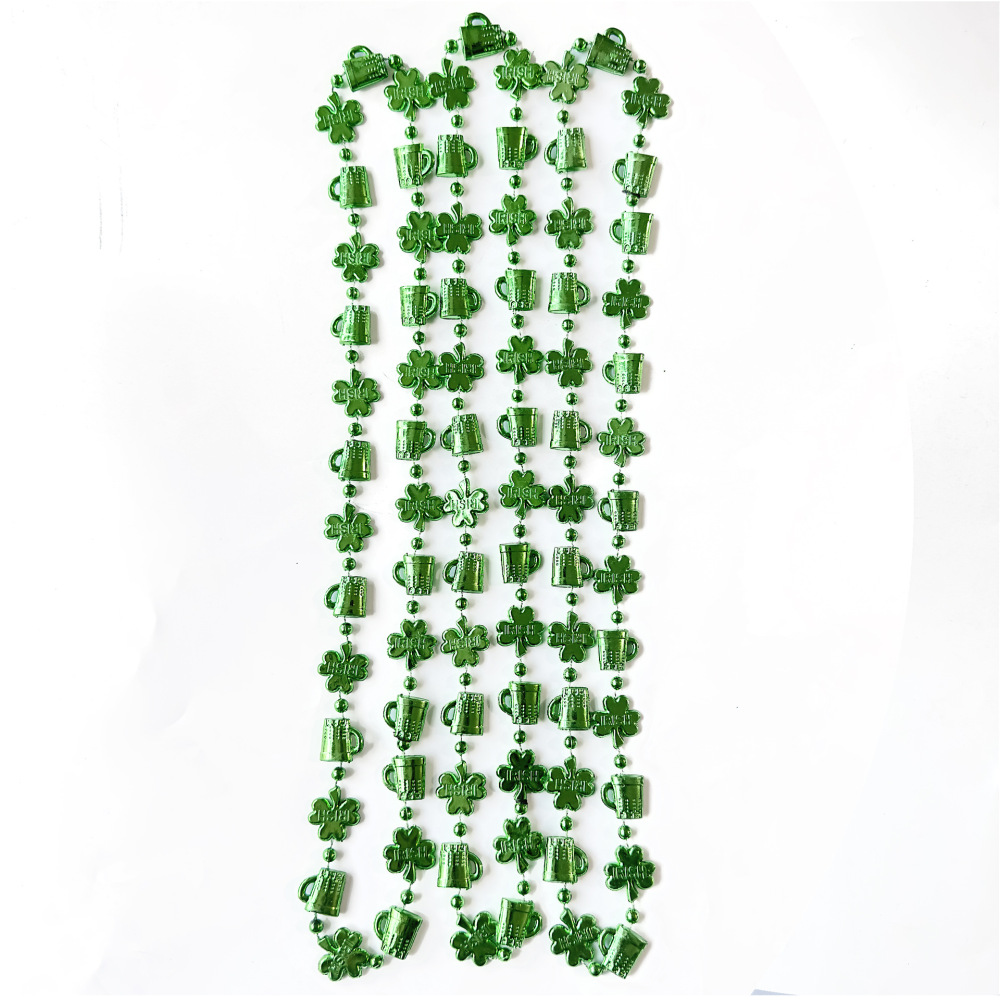 St Patricks Day Accessories Shamrock Green Beads St. Patrick's Day Necklace Irish Saint Patricks Day Necklace Bulk