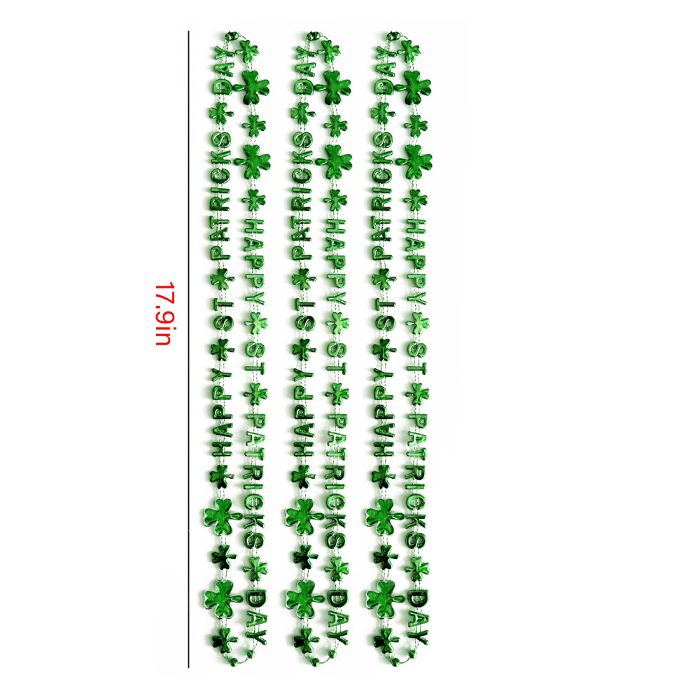 St Patricks Day Accessories Shamrock Green Beads St. Patrick's Day Necklace Irish Saint Patricks Day Necklace Bulk