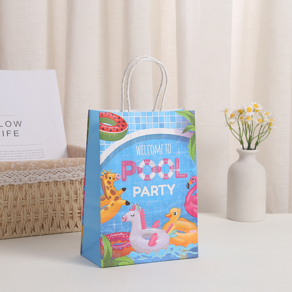 Beach Party Paper Bags Summer Pool Beach Luau Party Favors Supplies Goodie Candy Gift Treat Bags