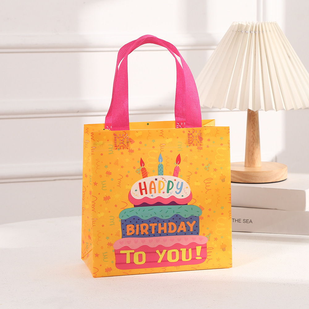 Birthday Gift Bags Reusable Gift Bags with Handles Birthday Treat Bags Multifunctional Non-Woven Birthday Bags