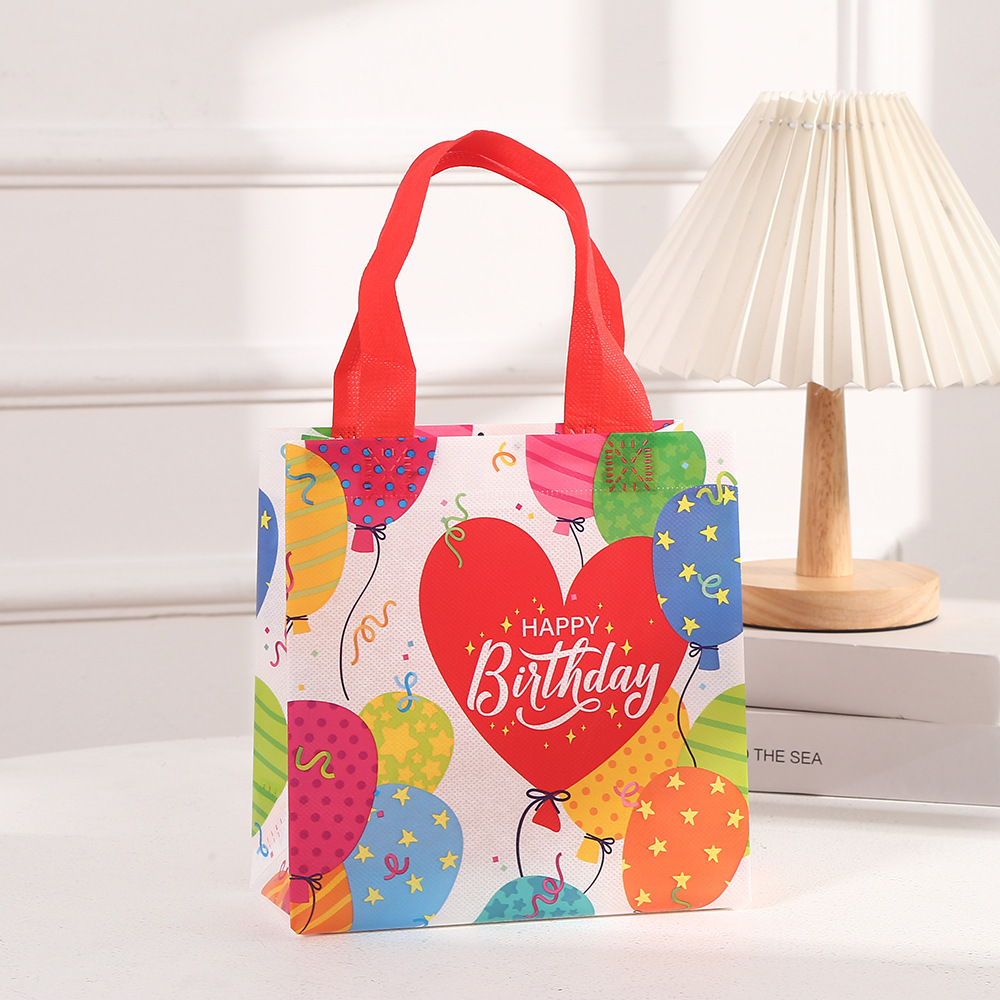 Birthday Gift Bags Reusable Gift Bags with Handles Birthday Treat Bags Multifunctional Non-Woven Birthday Bags