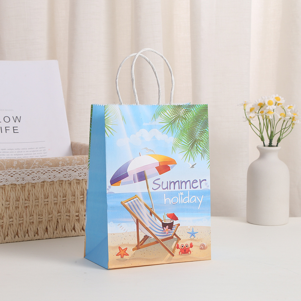 Beach Party Paper Bags Summer Pool Beach Luau Party Favors Supplies Goodie Candy Gift Treat Bags