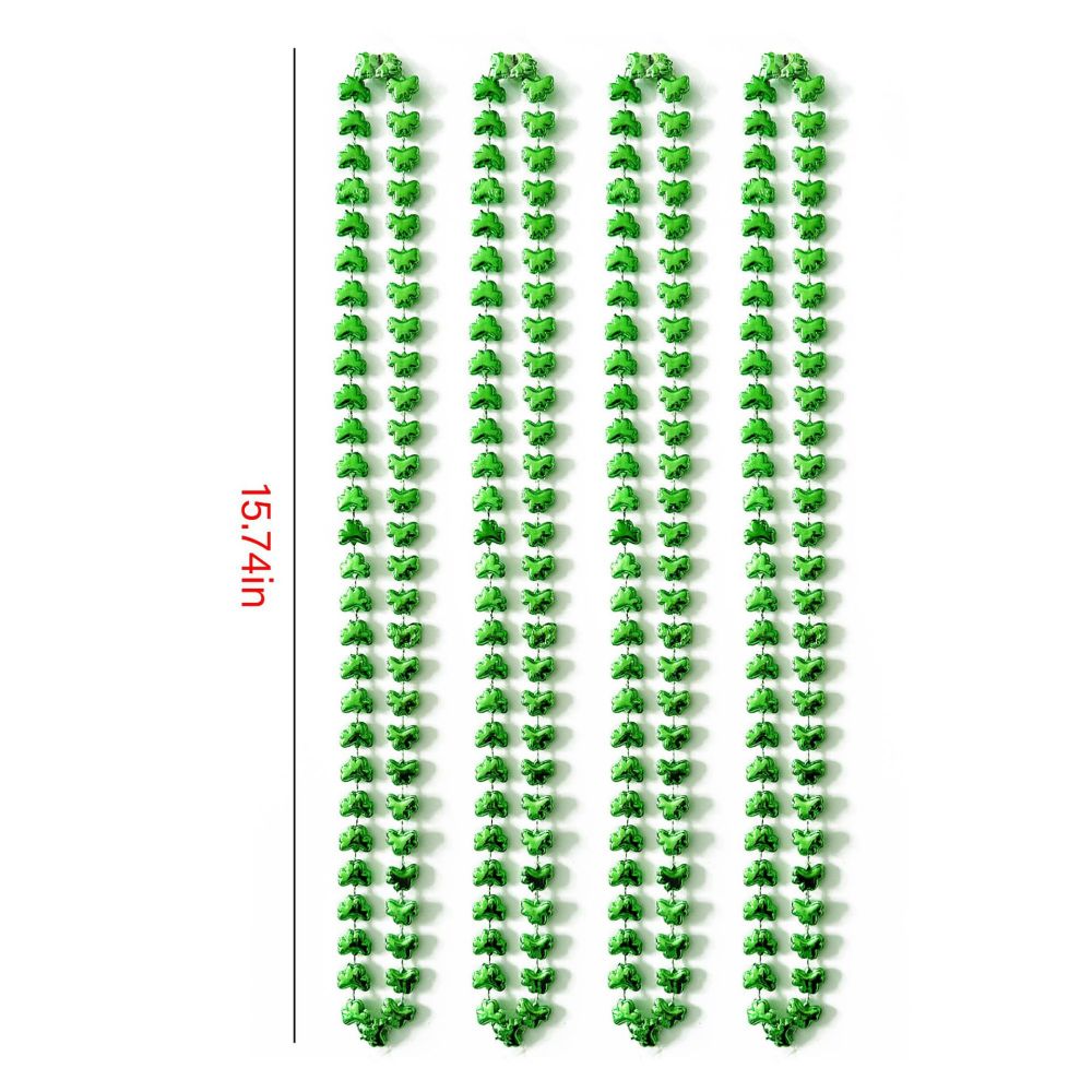 St Patricks Day Accessories Shamrock Green Beads St. Patrick's Day Necklace Irish Saint Patricks Day Necklace Bulk