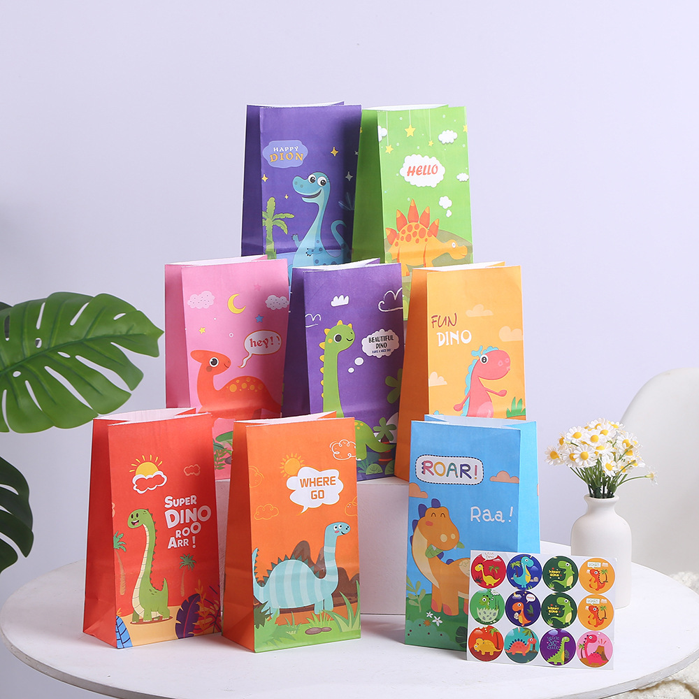 Dinosaur Party Gift Bags Dinosaur Party Favor Bags Little Dinosaur Goodie Candy Treat Bag