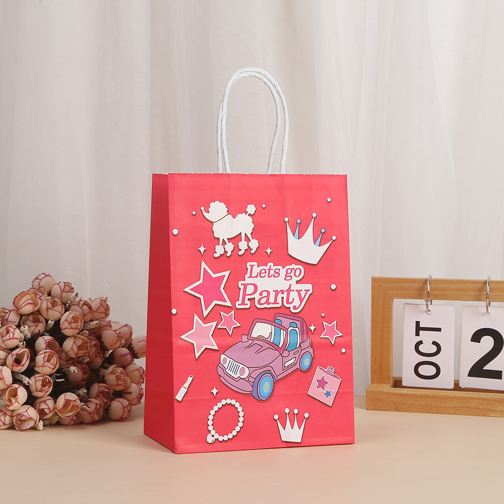 Pink Goodie Bags Princess Gift Bags Candy Goodie Treat Hot Pink Party Favors Bags with Handles