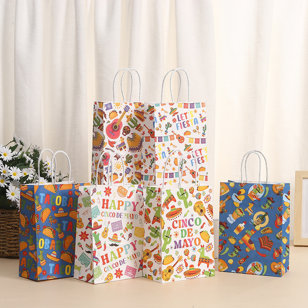Mexican Fiesta Gift Bags Fiesta Paper Bags Candy Treat Favors Goodie Bags Mexican Themed Fiesta Party