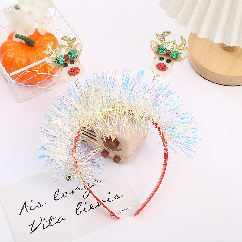 Foil Strips Headband Tinsel Fashion Headband Hair Loop Cosplay Hair Accessories for Christmas Party