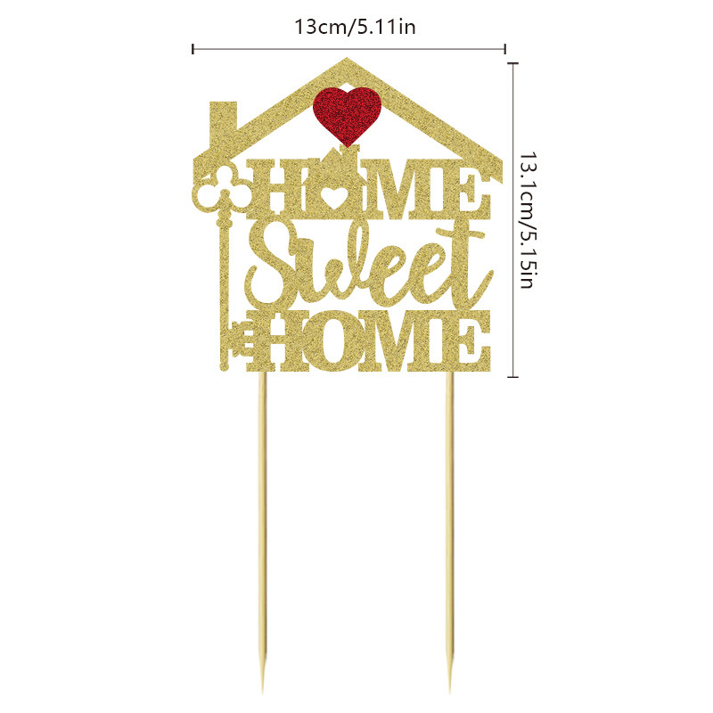 Sweet Home House Key Cake Topper Housewarming New Home Theme Party Cake Decoration