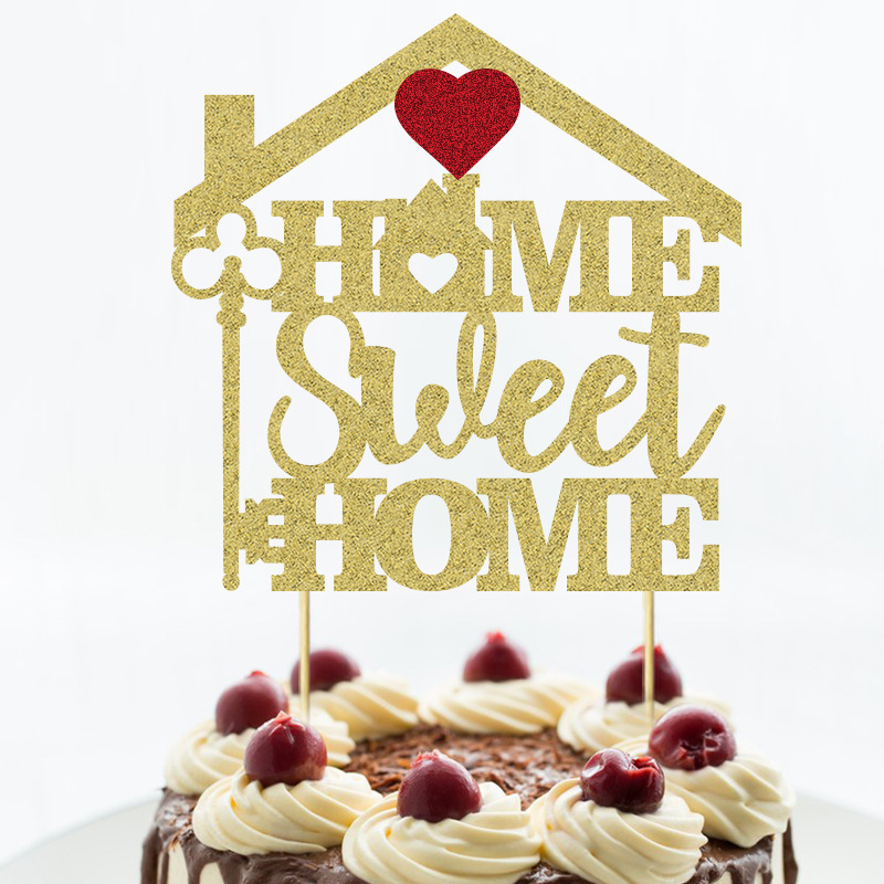 Sweet Home House Key Cake Topper Housewarming New Home Theme Party Cake Decoration