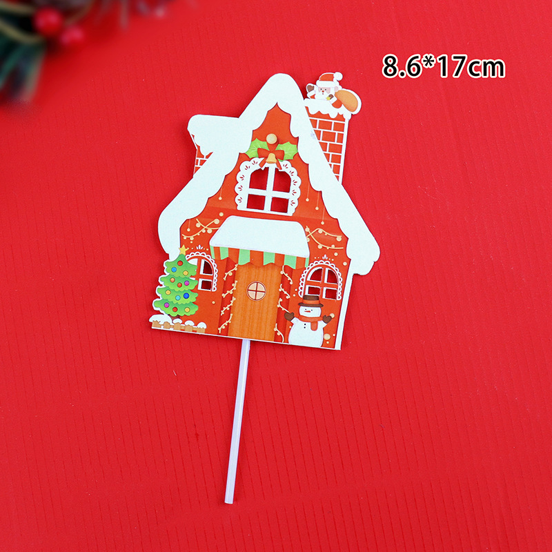 Christmas Cake Toppers Reindeer Santa Claus Sledges Little Bell Christmas Birthday Cupcake Decorations