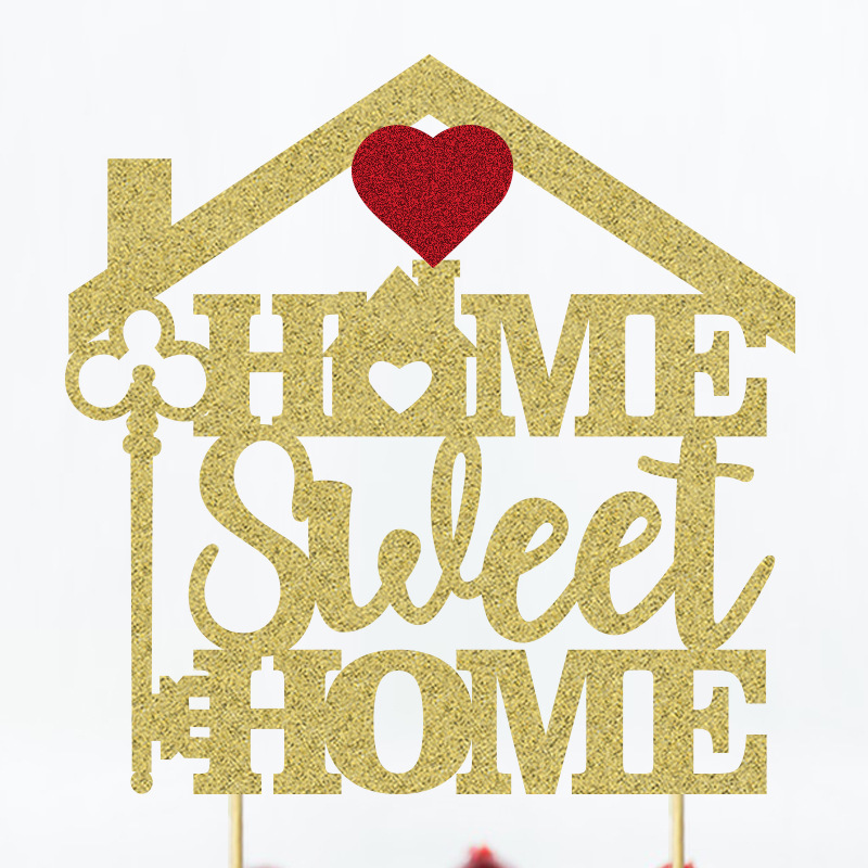 Sweet Home House Key Cake Topper Housewarming New Home Theme Party Cake Decoration