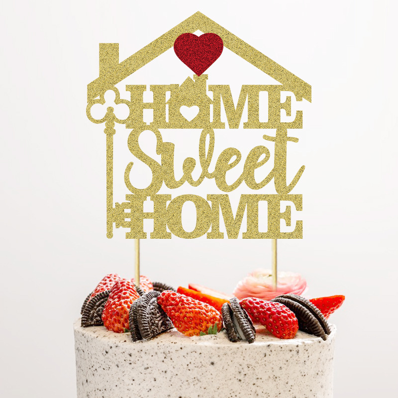 Sweet Home House Key Cake Topper Housewarming New Home Theme Party Cake Decoration