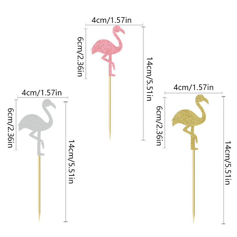 Flamingo Cake Toppers Flamingo Accessories Cupcake Topper Insert Card