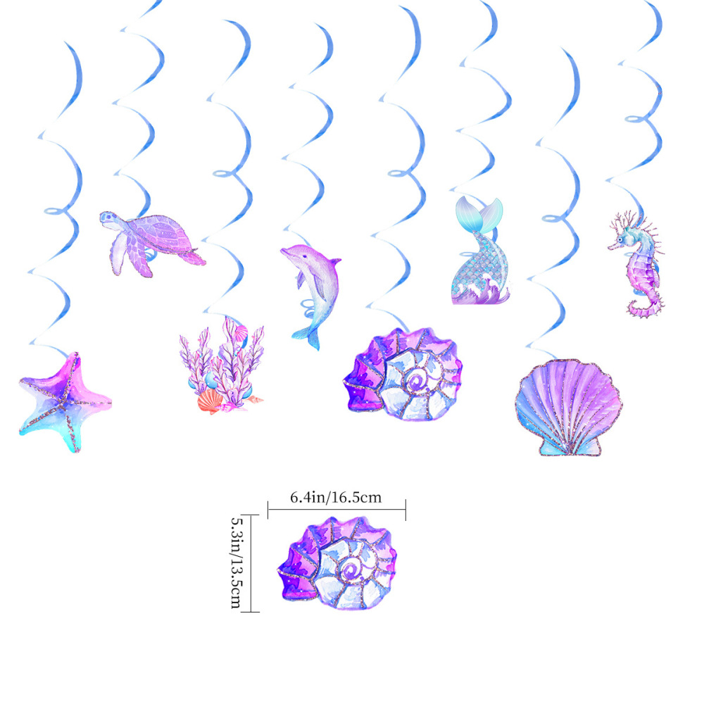 Mermaid Birthday Party Decorations Supplies Banner Garland Garland Cake Topper Mermaid Happy Birthday Decorations