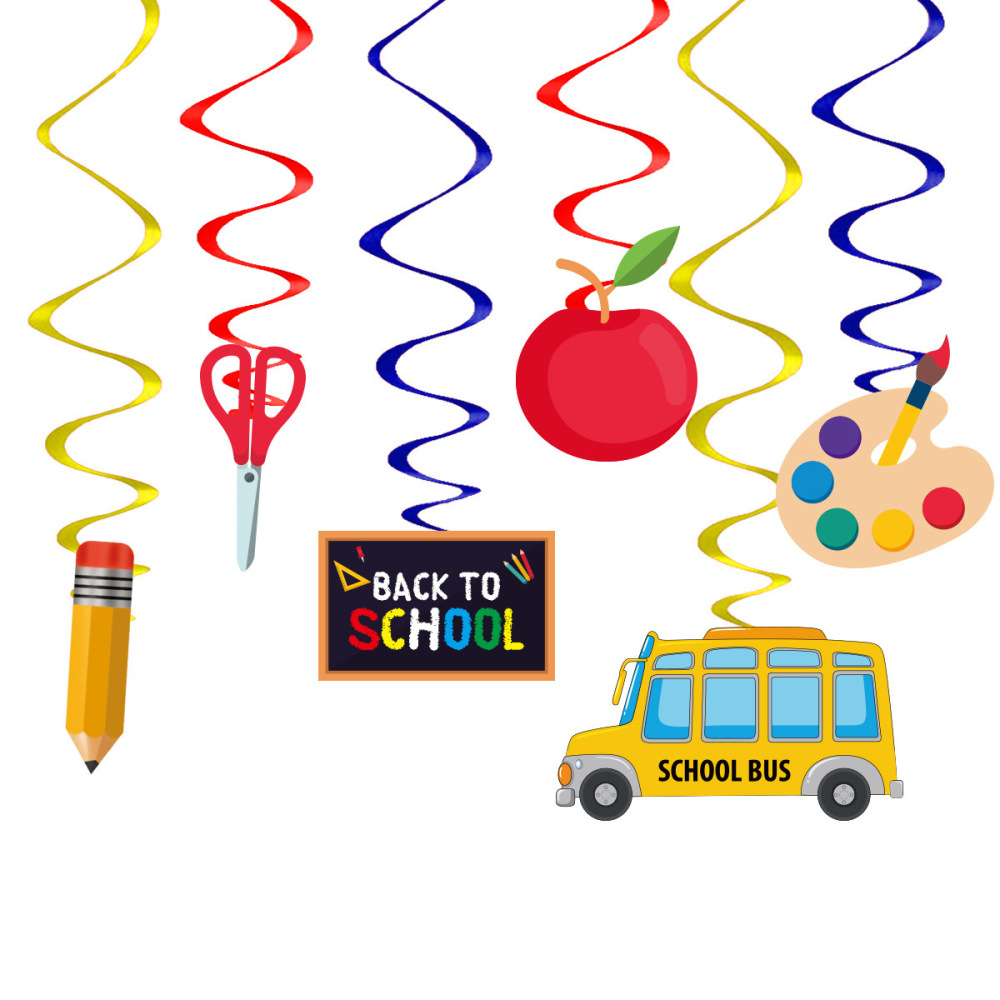 Back To School Decorations Set with Back To School Banner Paper Spiral Hanging Cardss for Back To School Parties