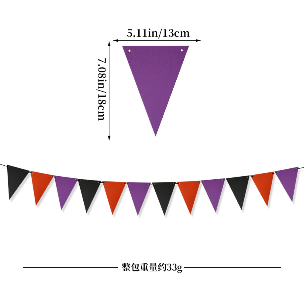 Triangle Flag Bunting Circle Confetti Dots Hanging Garland and Honeycomb Ball Swirl Streamers for Halloween Party Decoration