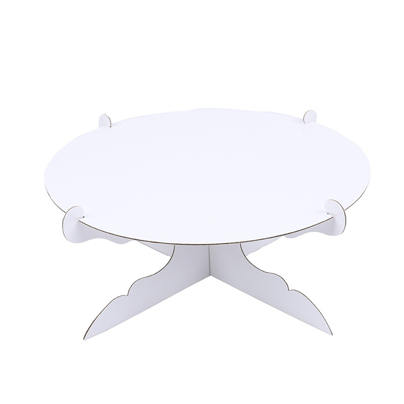 1-Tier Silver Round Cardboard Cupcake Stand Dessert Stand Reusable Birthday Wedding Festival Decoration